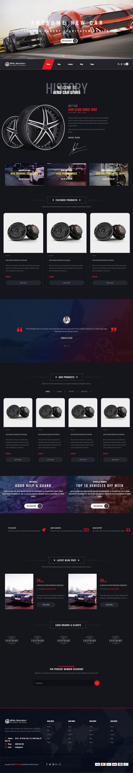 Giao diện website ô tô My Shop