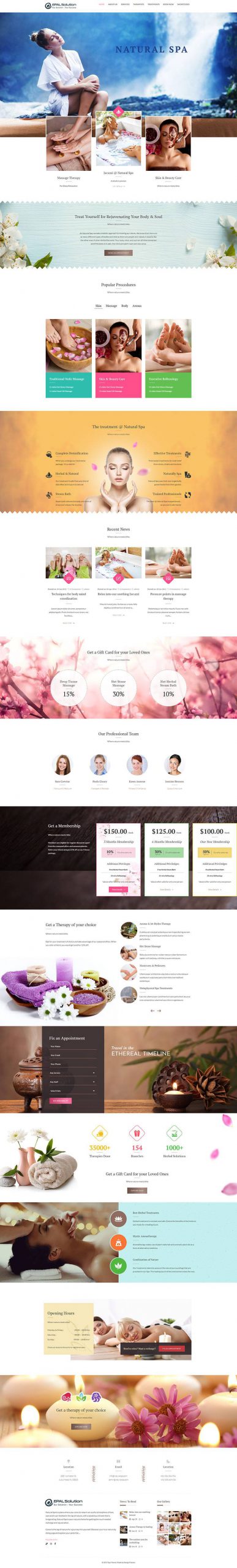 Giao diện website Nature SPA