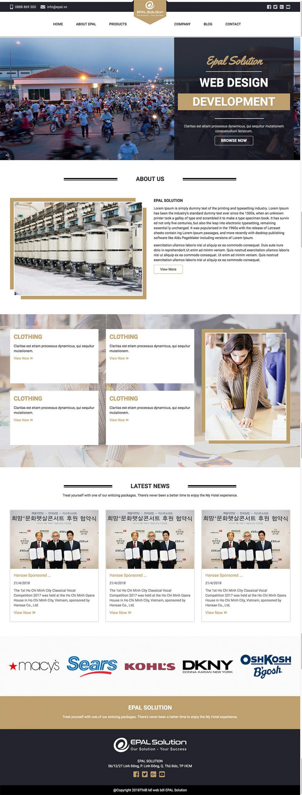 Giao diện website doanh nghiệp