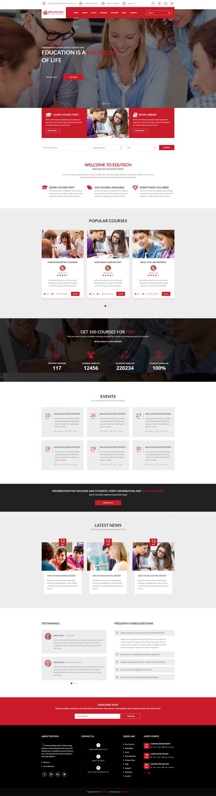 Giao Diện Website Giáo Dục Edutech