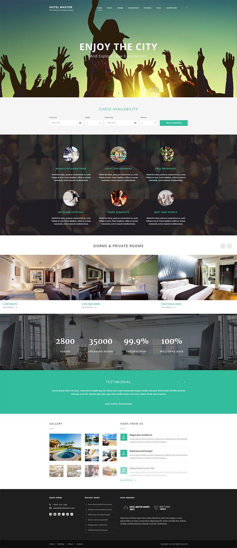Giao diện website khách sạn Hotel Master