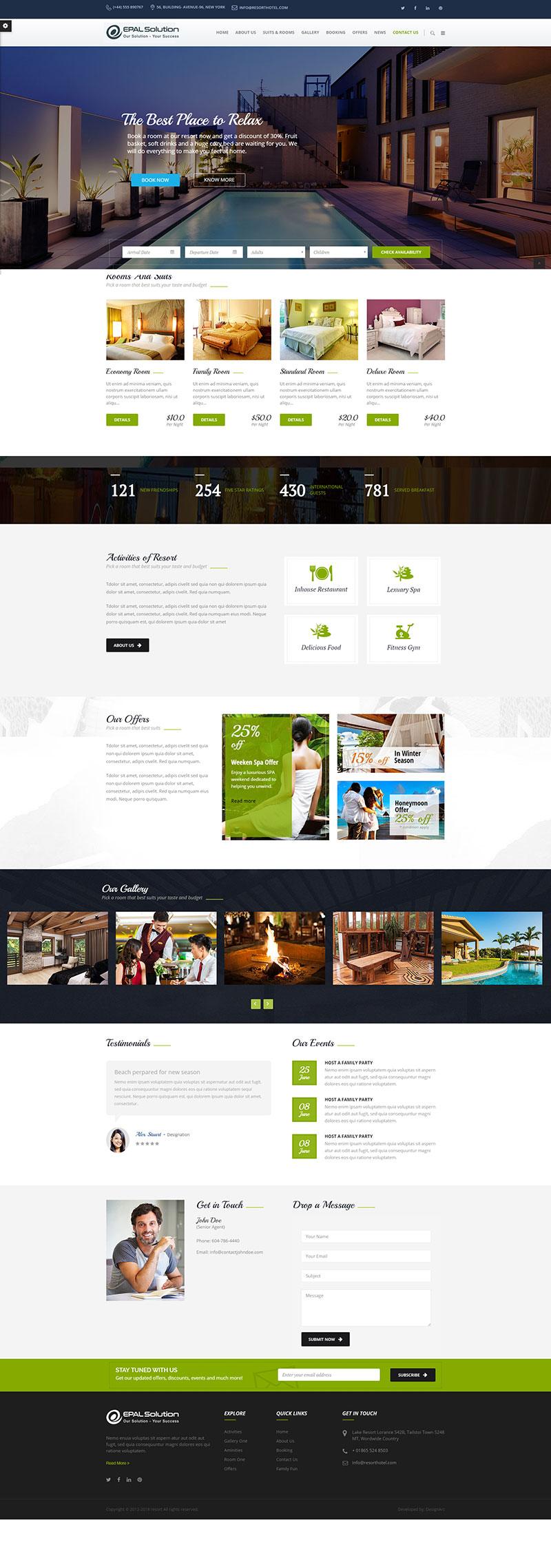 Giao diện website khách sạn Lake Resort