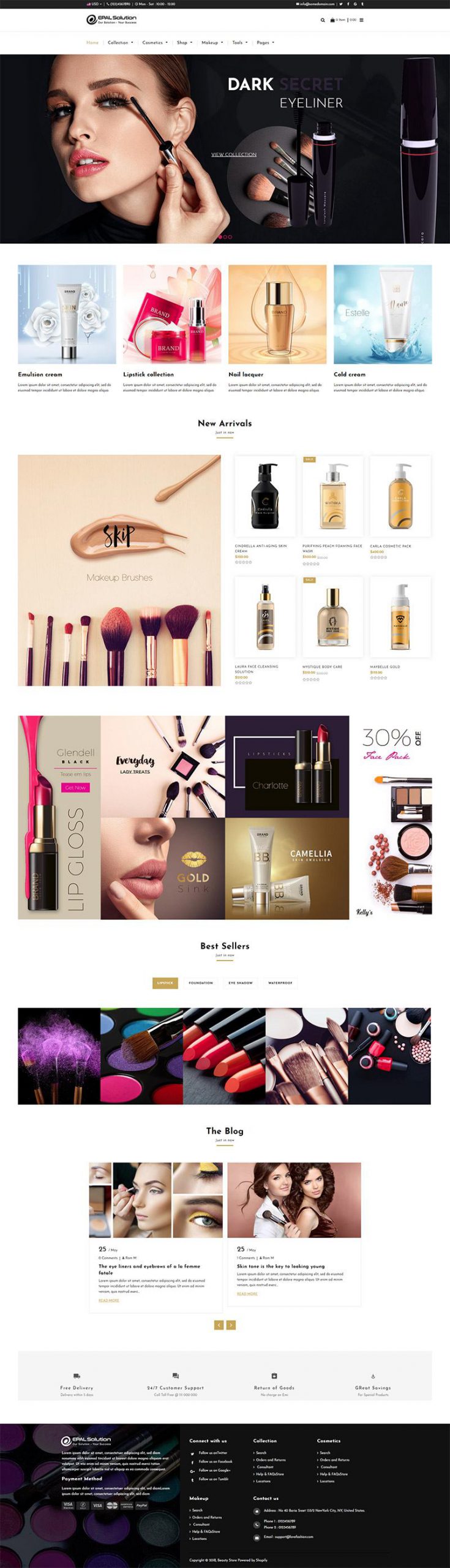 Giao diện website mỹ phẩm Beauty Store