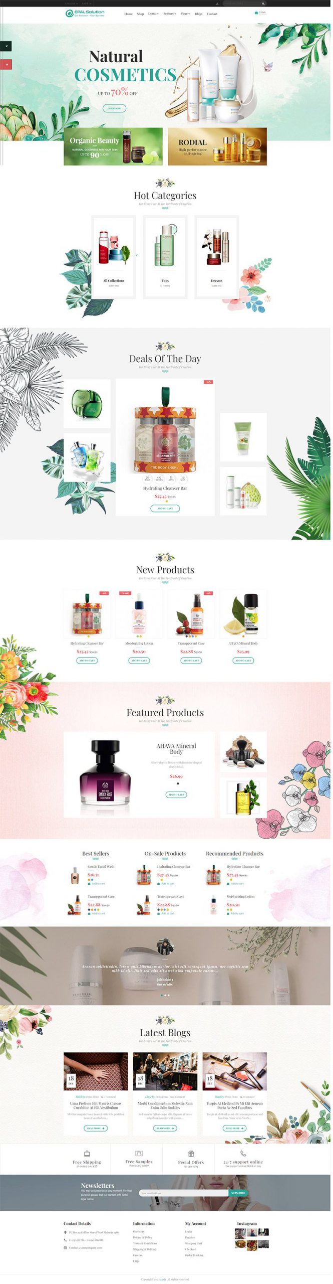 Giao diện website mỹ phẩm Havina