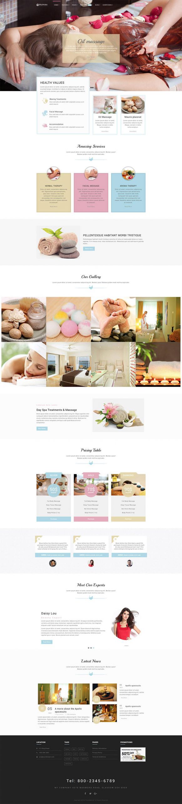 Giao diện website Royal SPA