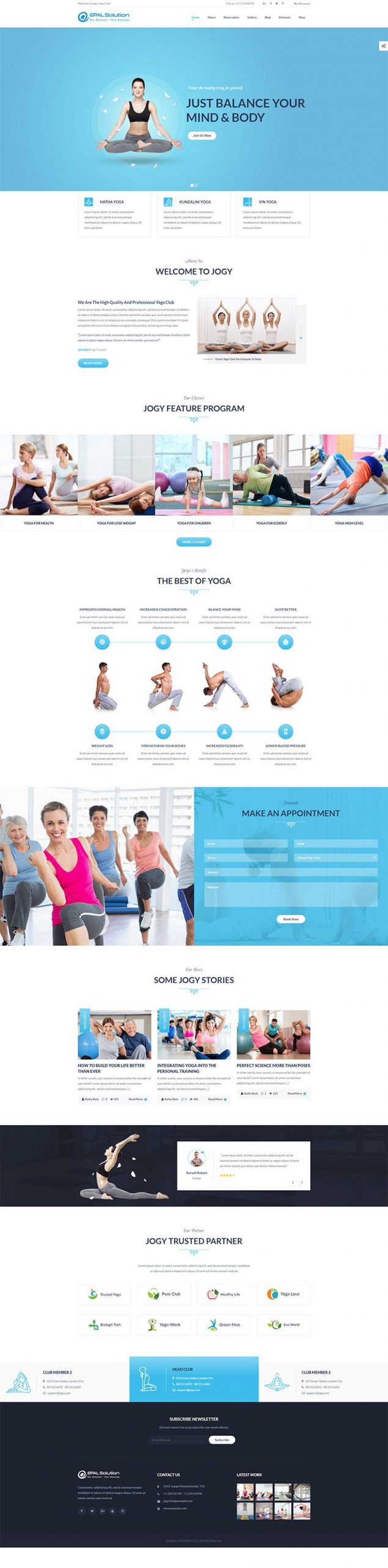 Giao diện website Spa Jogy