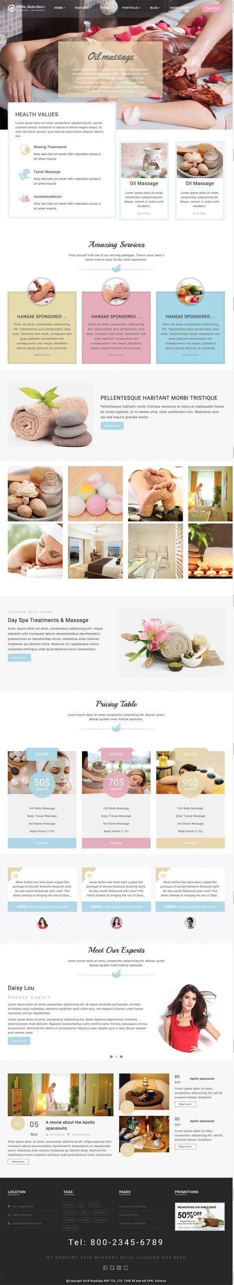 Giao diện website Spa Làm Đẹp