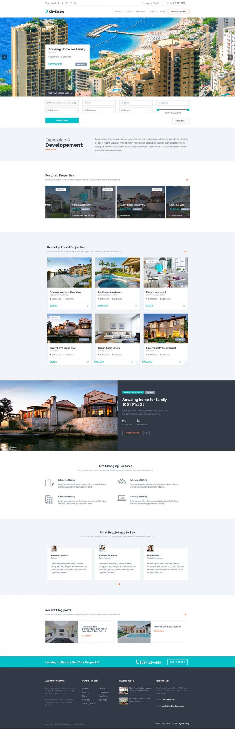Mẫu giao diện website bất động sản City Estate