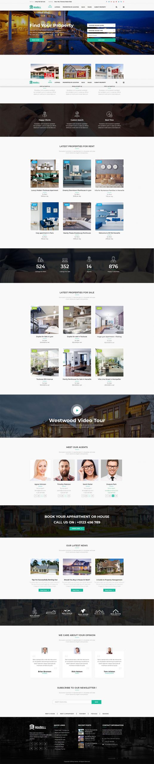 Mẫu giao diện website bất động sản Housell
