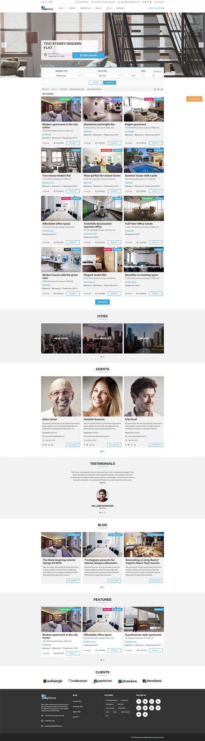 Giao diện website bất động sản MyHome