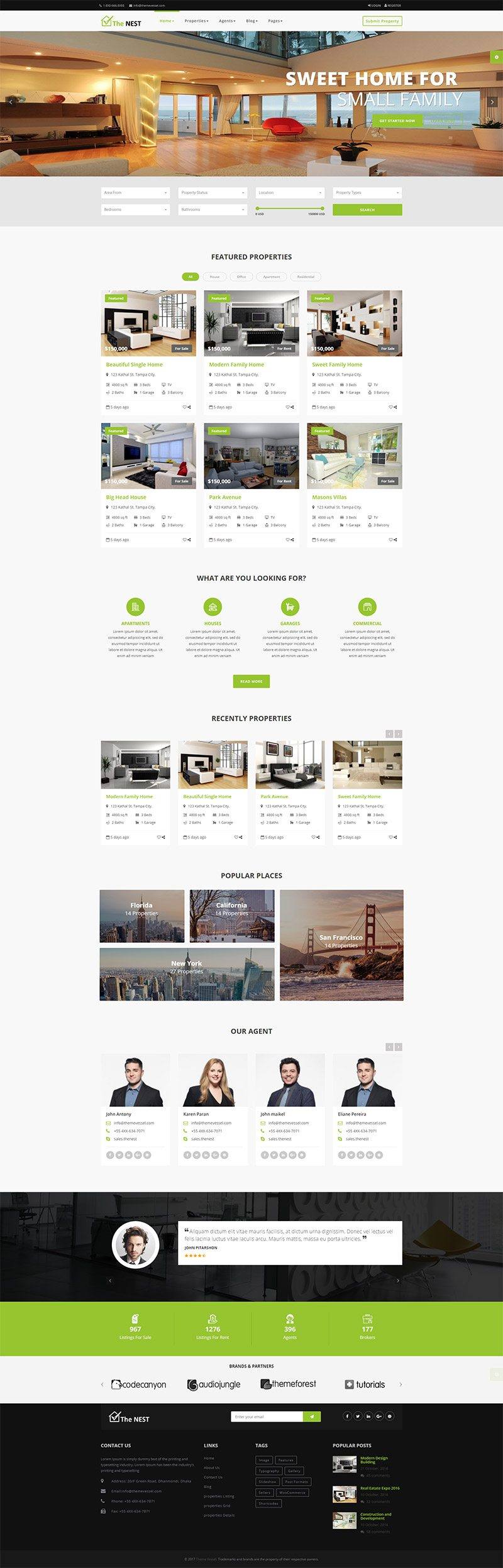 Giao diện website bất động sản The Nest