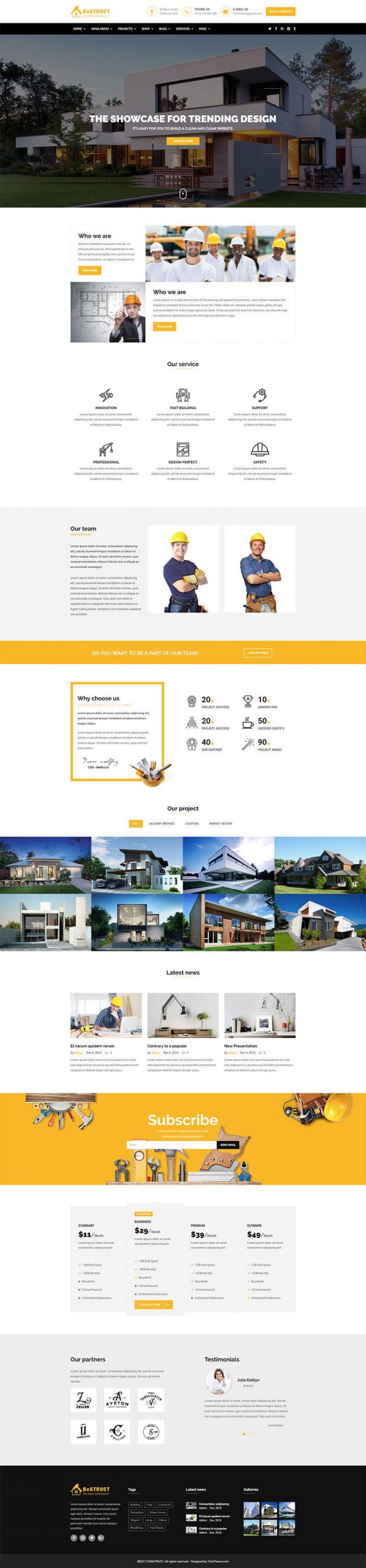 Giao diện website doanh nghiệp Bestruct