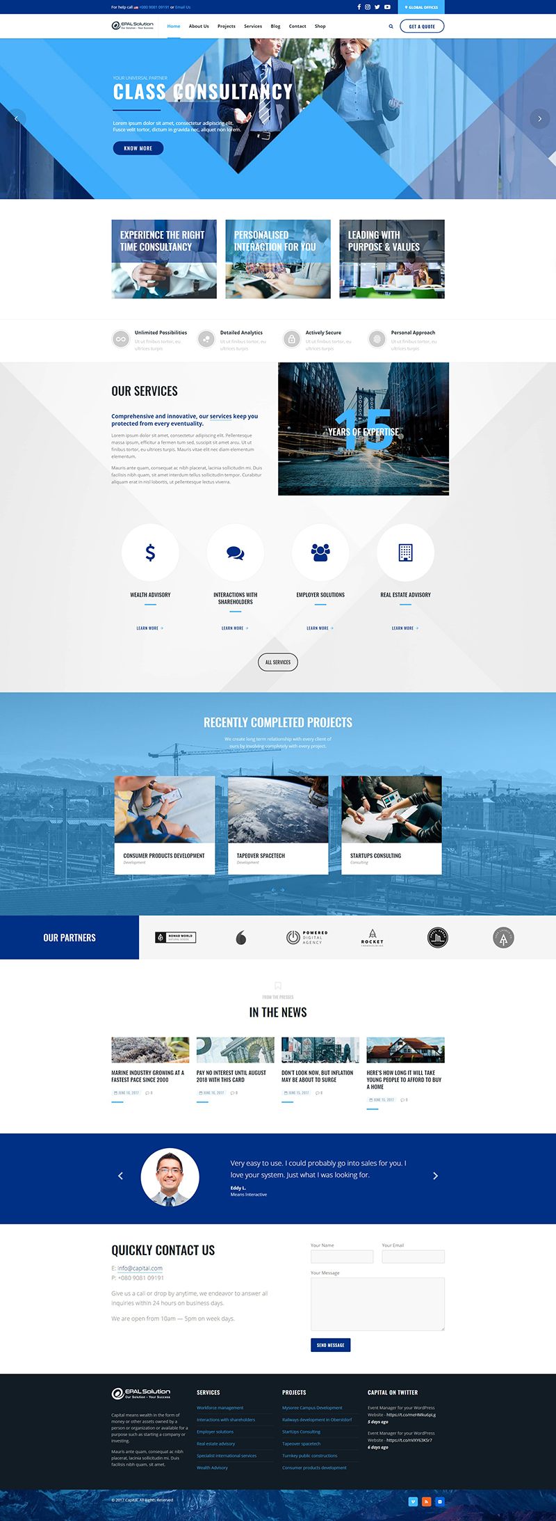 Giao diện website doanh nghiệp Capital