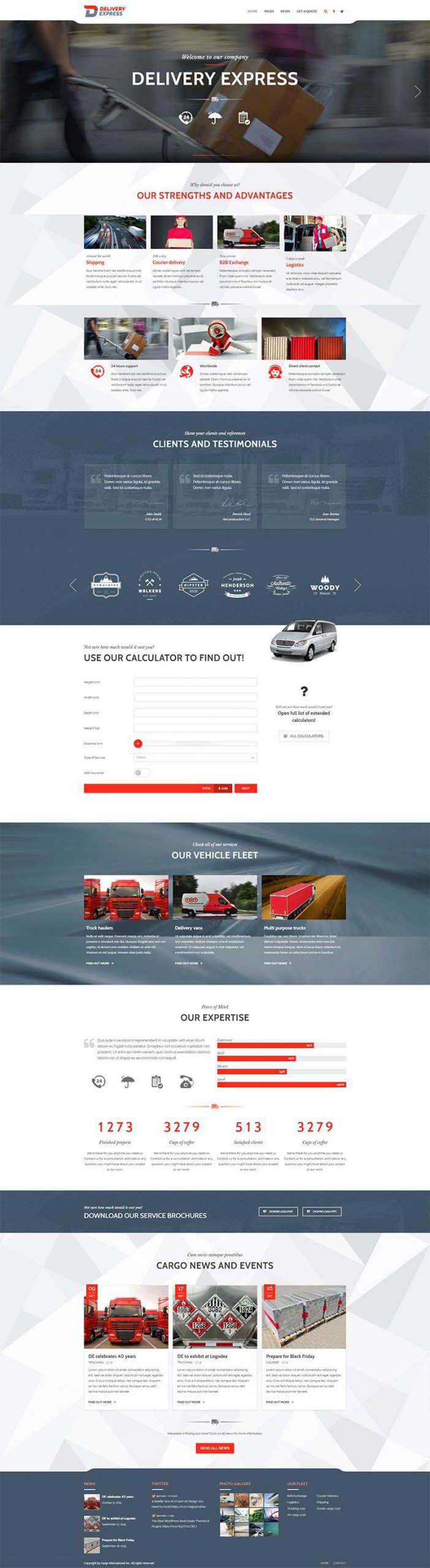 Giao diện website doanh nghiệp Cargo