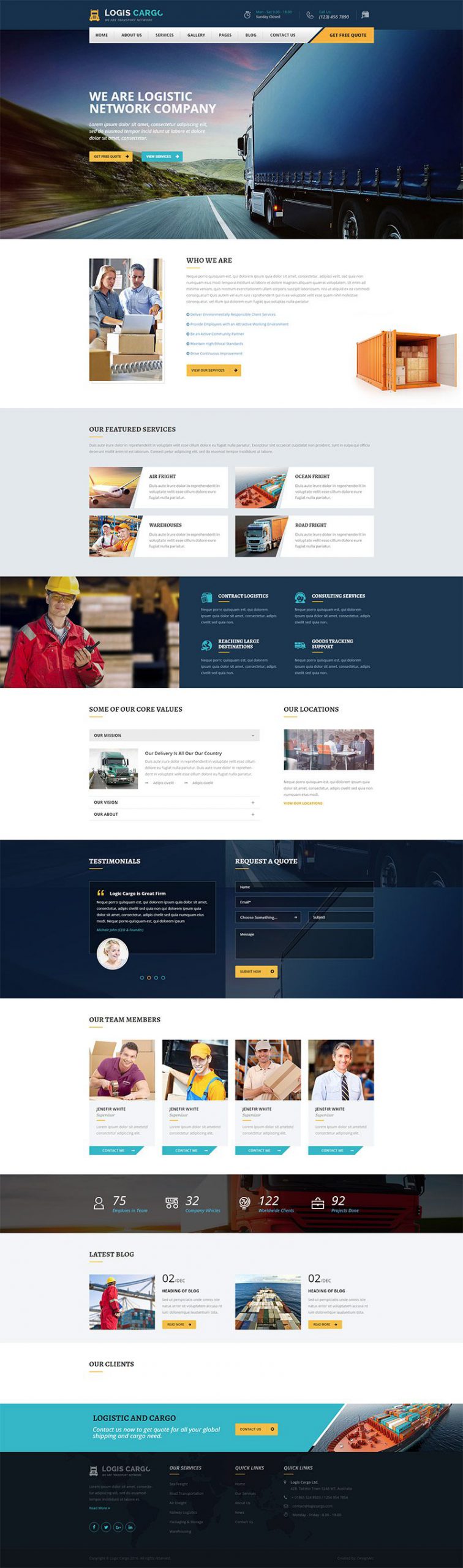 Giao diện website ô tô Logis Cargo