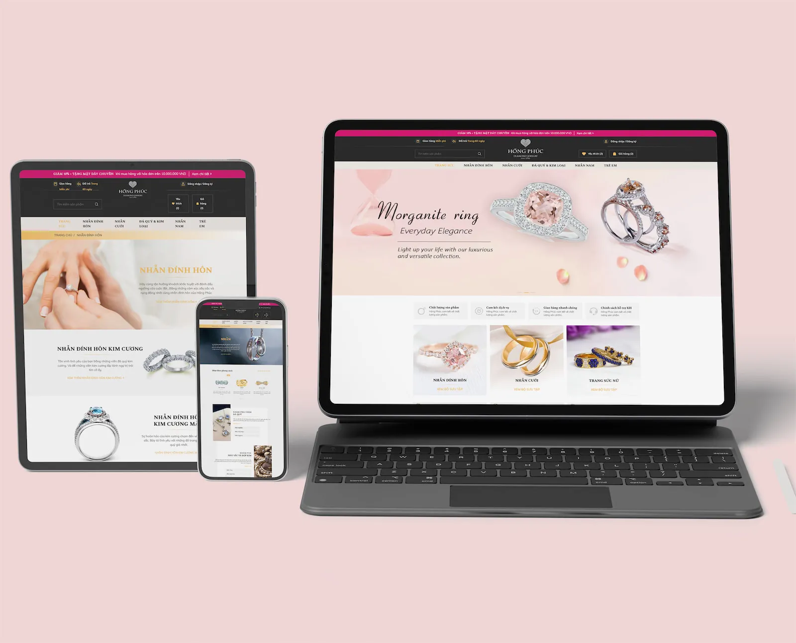 0957 hong phuc diamond jewelry goi thiet ke website thuong mai dien tu website vang bac da quy