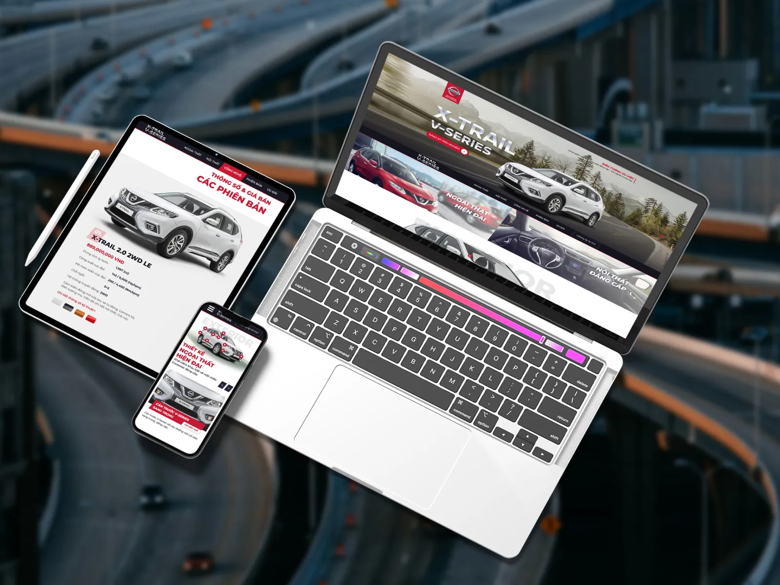 x trail v series landing page pc mobile tablet